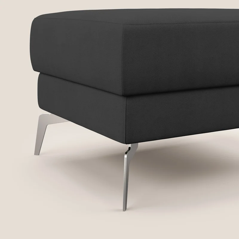 Star Pouf avec pieds hauts en tissu imperméable T02 noir