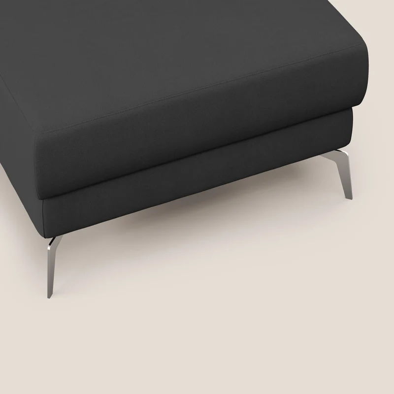 Star Pouf avec pieds hauts en tissu imperméable T02 noir