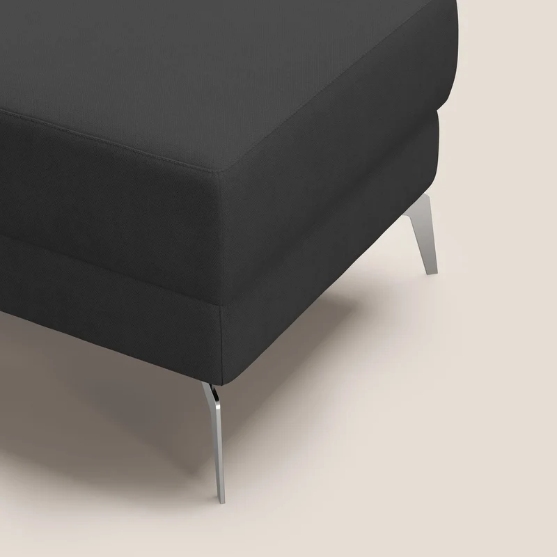 Star Pouf avec pieds hauts en tissu imperméable T02 noir