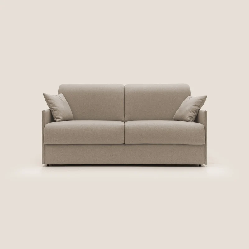 Evans Canapé convertible en tissu imperméable T13 beige