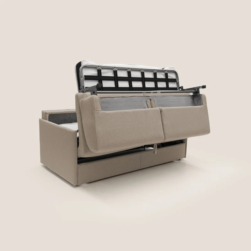 Evans Canapé convertible en tissu imperméable T13 beige