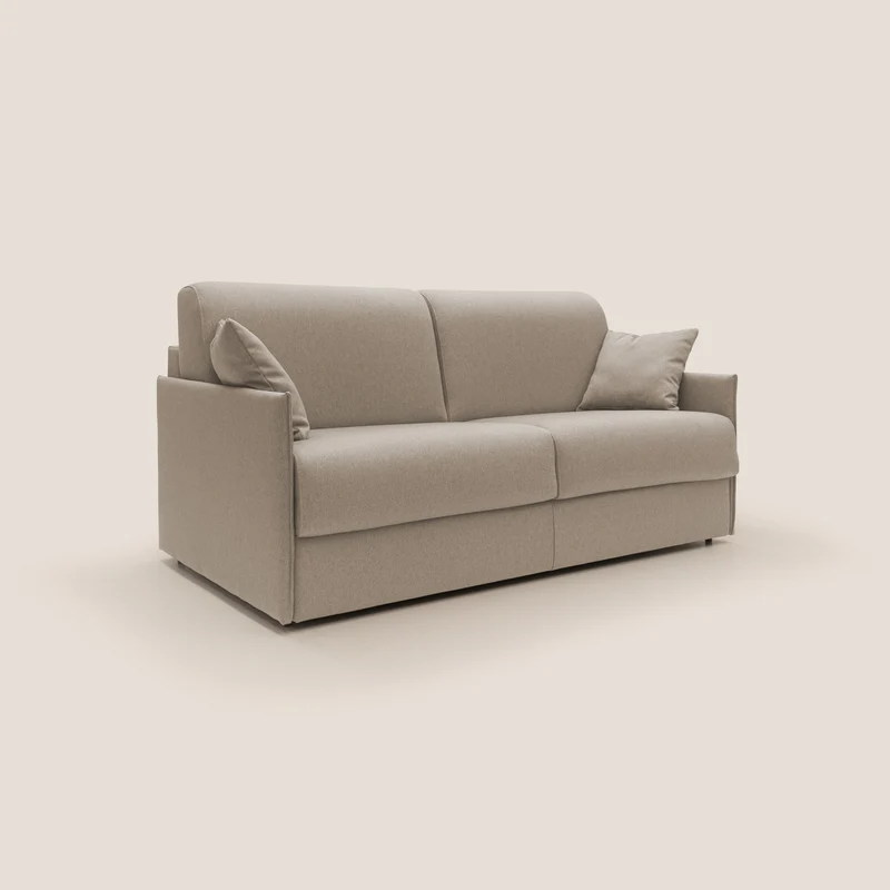 Evans Canapé convertible en tissu imperméable T13 beige