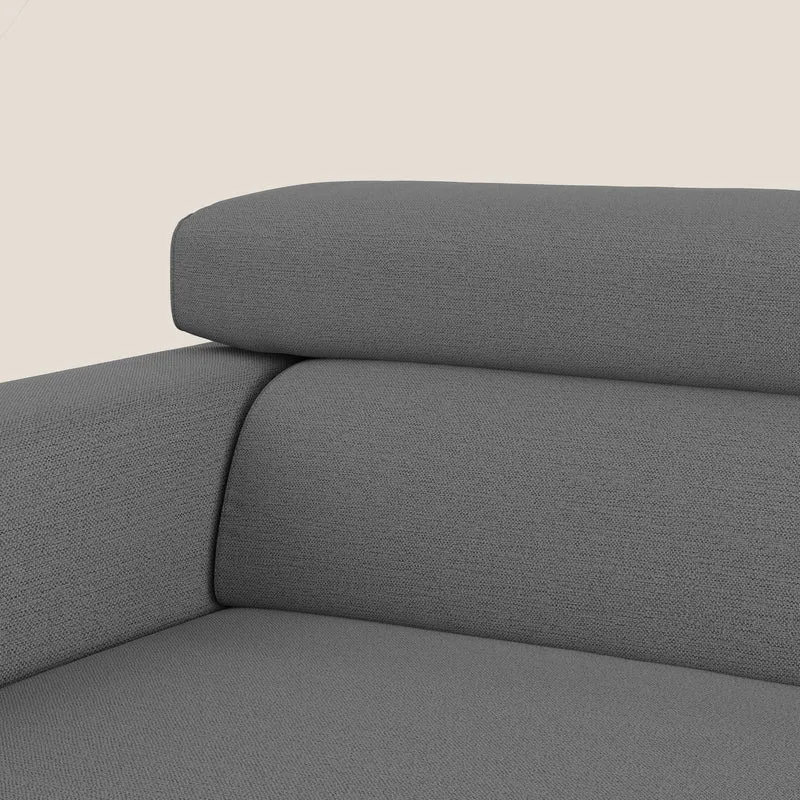 Dylan canapé avec pouf extractible en tissu flamme effet coton impermeabile T19 anthracite