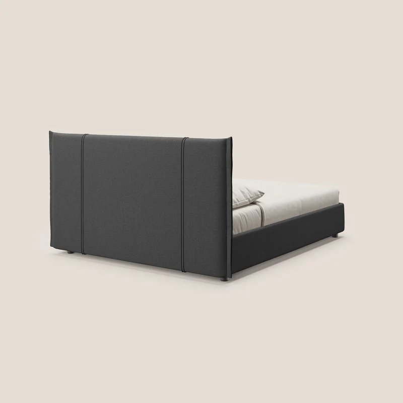 Alicia lit rembourré avec coffre de rangement en tissu imperméable T14 anthracite