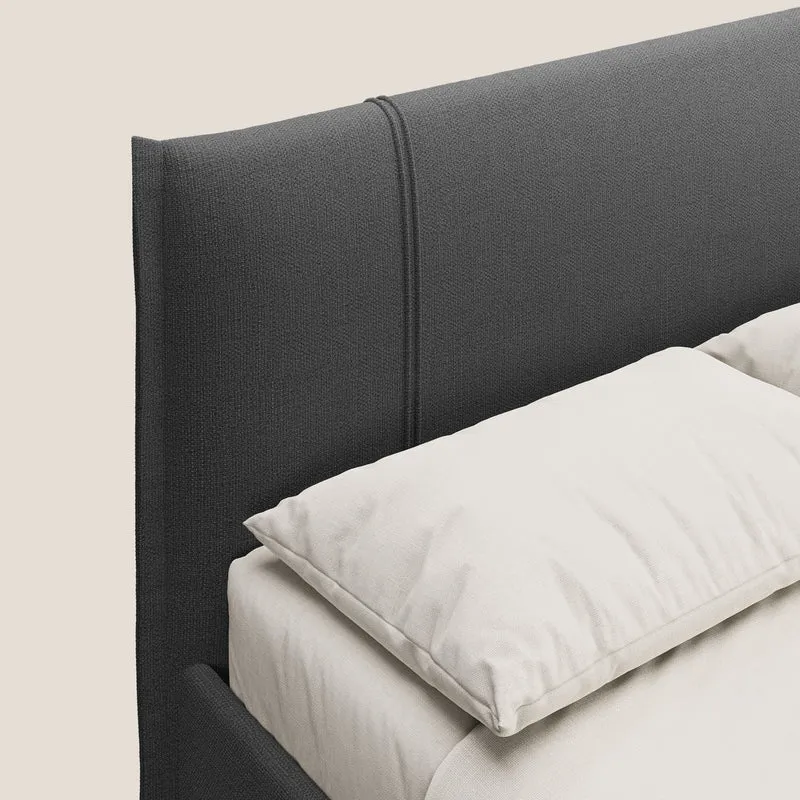 Alicia lit rembourré avec coffre de rangement en tissu imperméable T14 anthracite