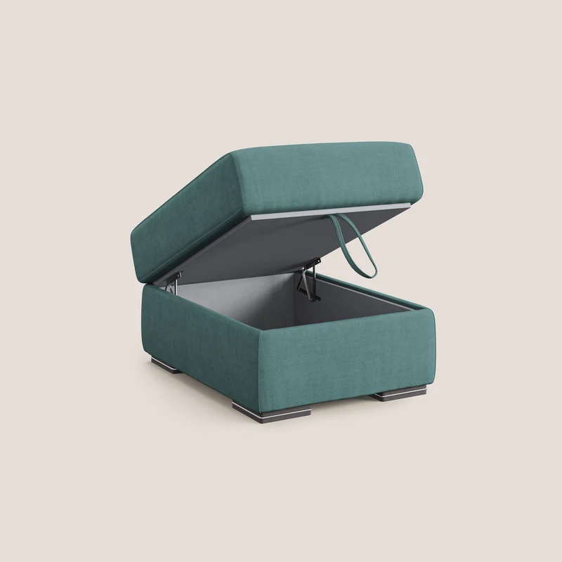 Sun pouf coffre en tissu imperméable T02 bleu canard