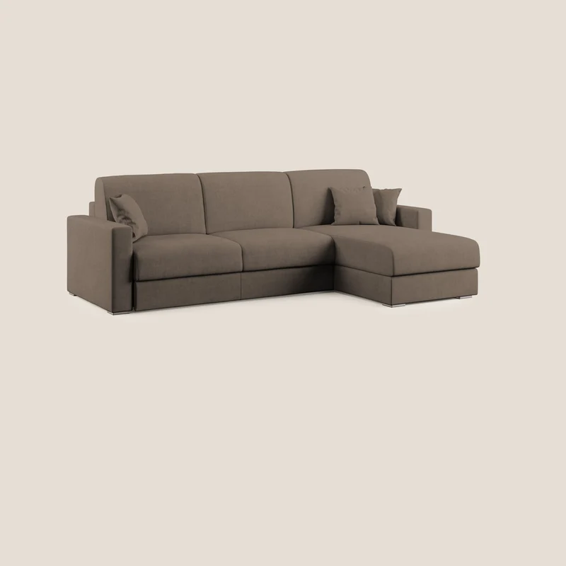 Best canapé-lit d’angle en tissu imperméable T02 marron