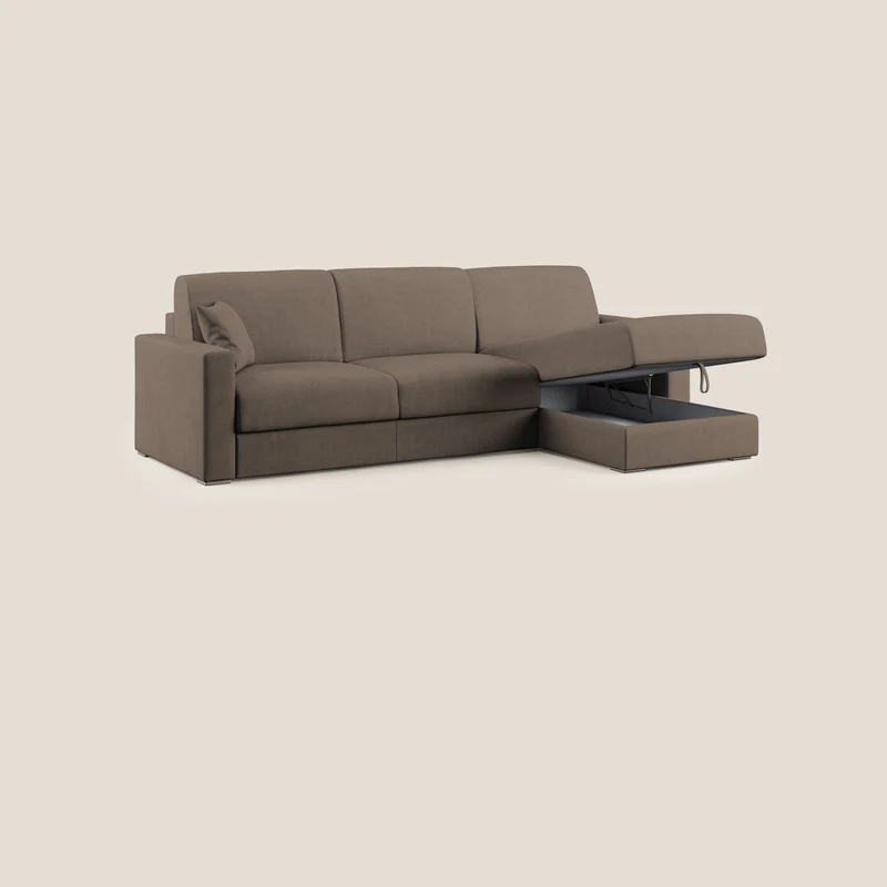 Best canapé-lit d’angle en tissu imperméable T02 marron