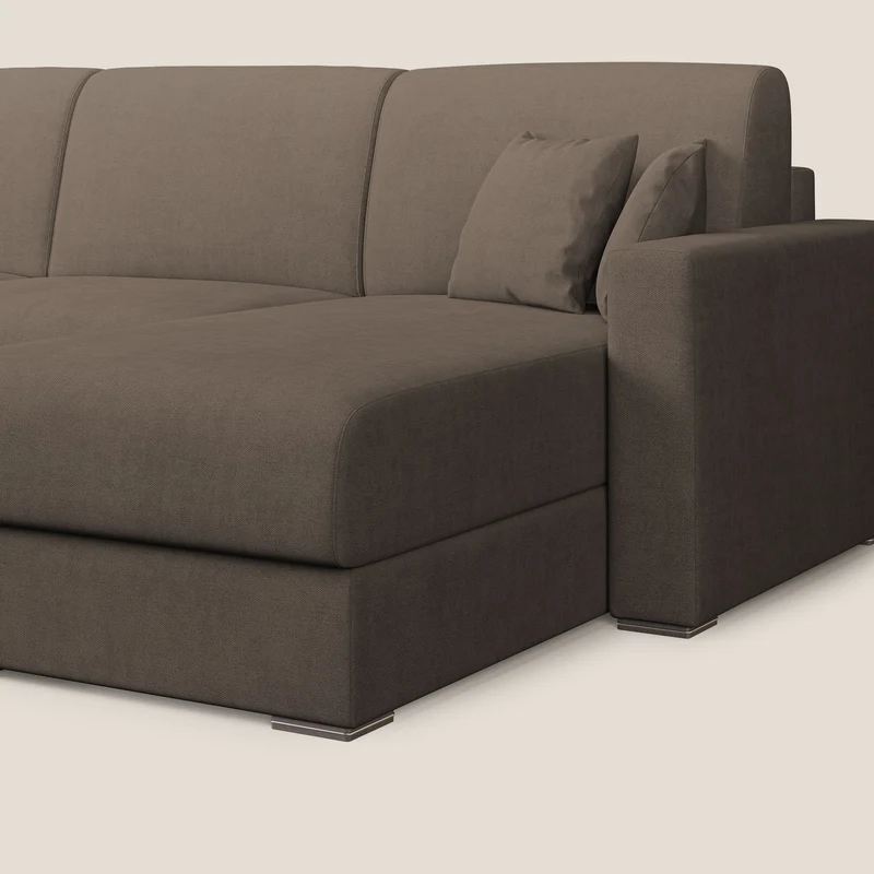Best canapé-lit d’angle en tissu imperméable T02 marron