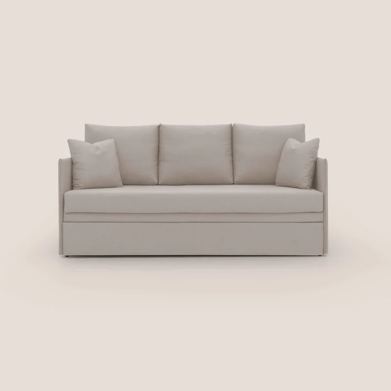Brera Canapé duplex avec lits jumeaux et tissu effet coton imperméable T13 crème
