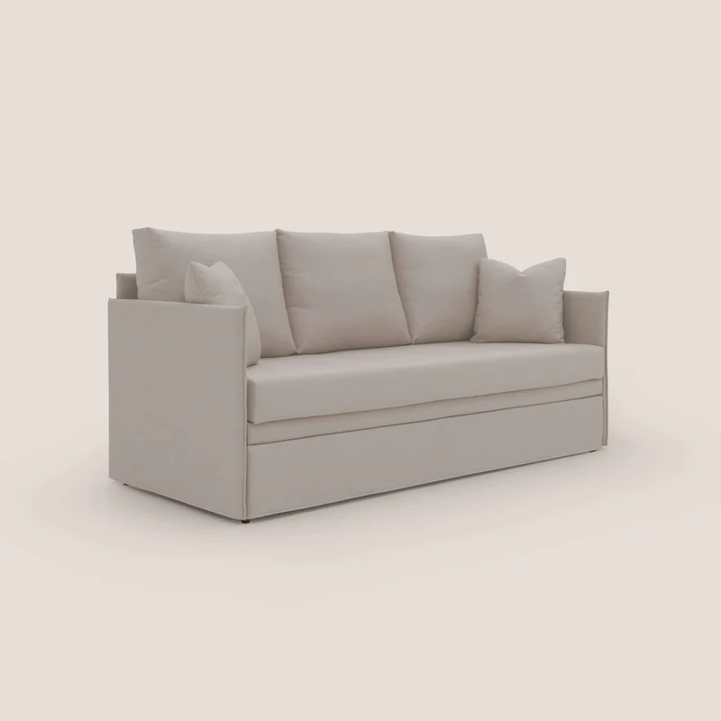 Brera Canapé duplex avec lits jumeaux et tissu effet coton imperméable T13 crème