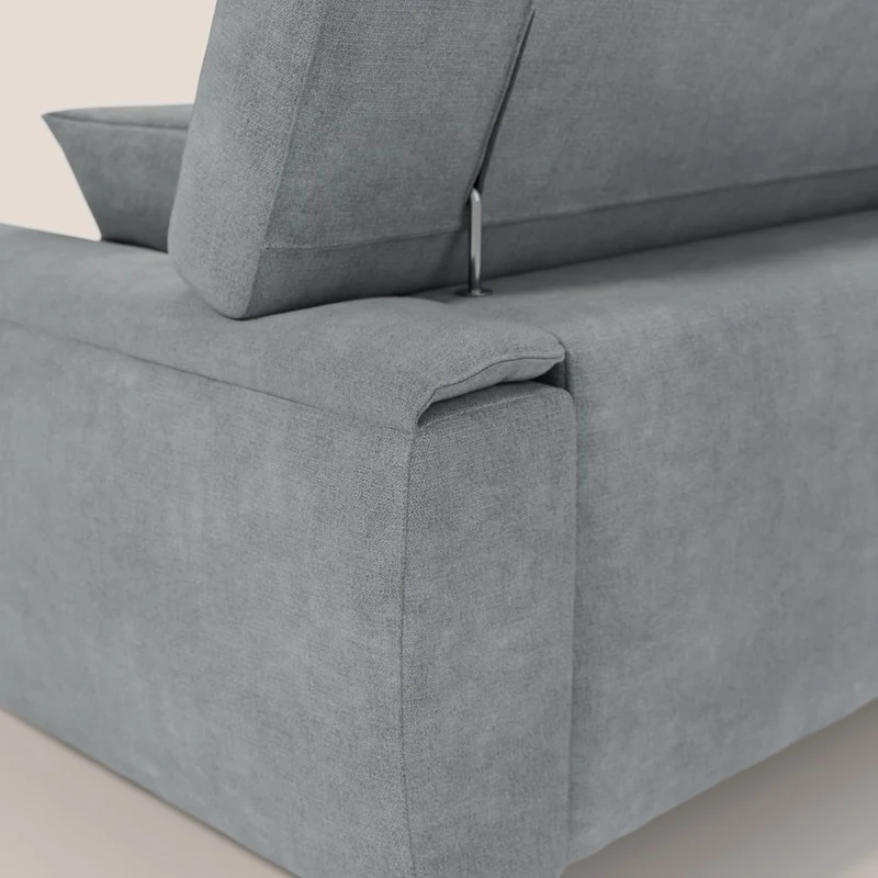 Caravaggio Canapé avec assises extensibles et têtières réglables en tissu imperméable T02 gris clair