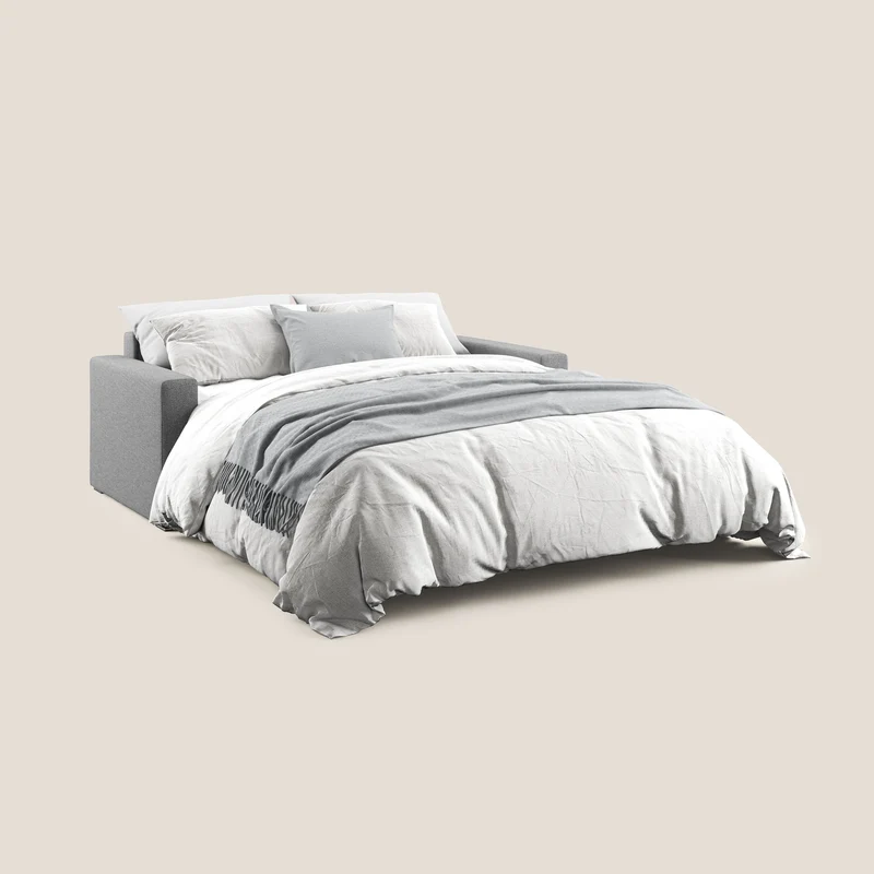 Best Canapé-lit double en tissu anti-taches QuickClean T08 gris
