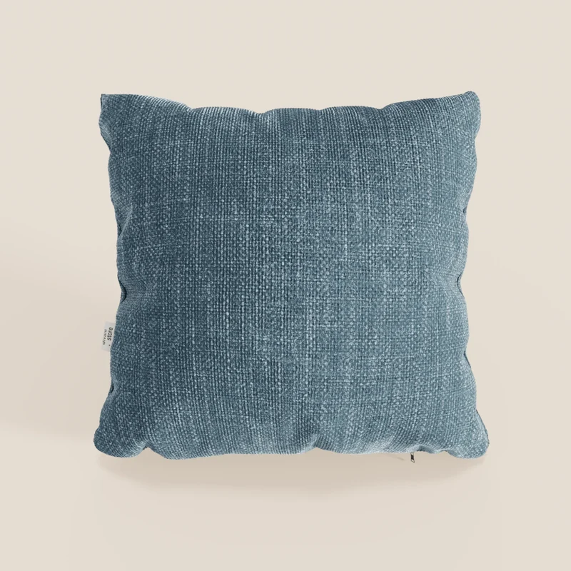 Lyon coussin disponible en plusieurs couleurs, réalisé en tissu tressé imperméable T06 bleu clair
