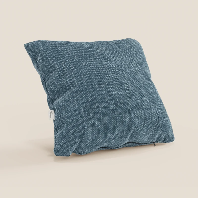 Lyon coussin disponible en plusieurs couleurs, réalisé en tissu tressé imperméable T06 bleu clair