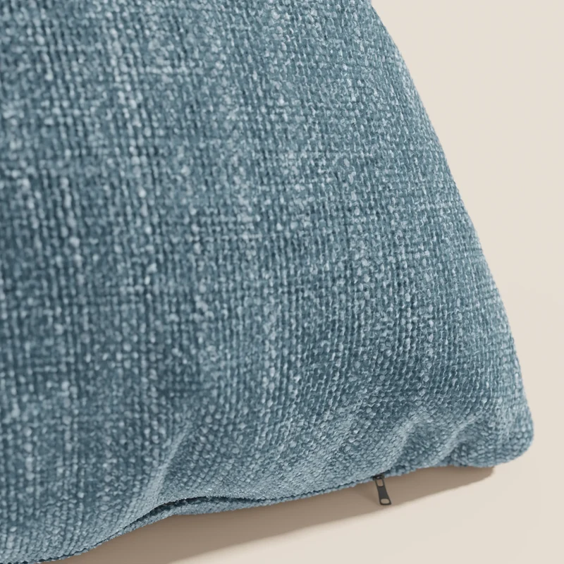 Lyon coussin disponible en plusieurs couleurs, réalisé en tissu tressé imperméable T06 bleu clair