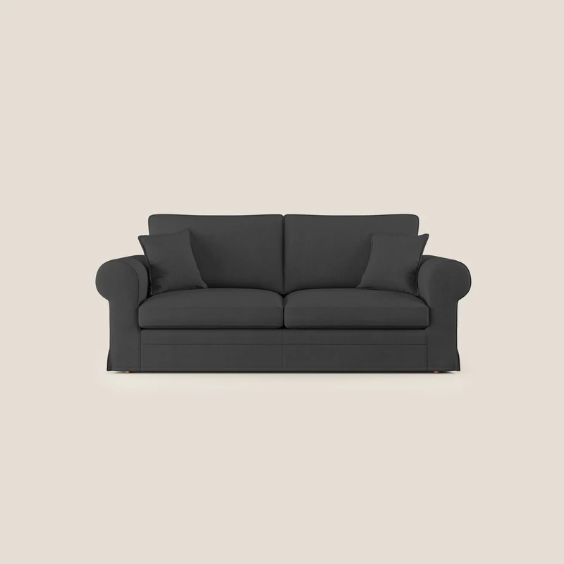 Lady canapé classique en plume d'oie réalisé avec un tissu imperméable T02 noir