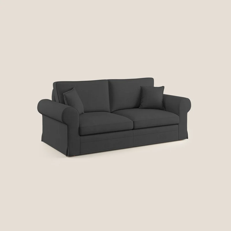 Lady canapé classique en plume d'oie réalisé avec un tissu imperméable T02 noir