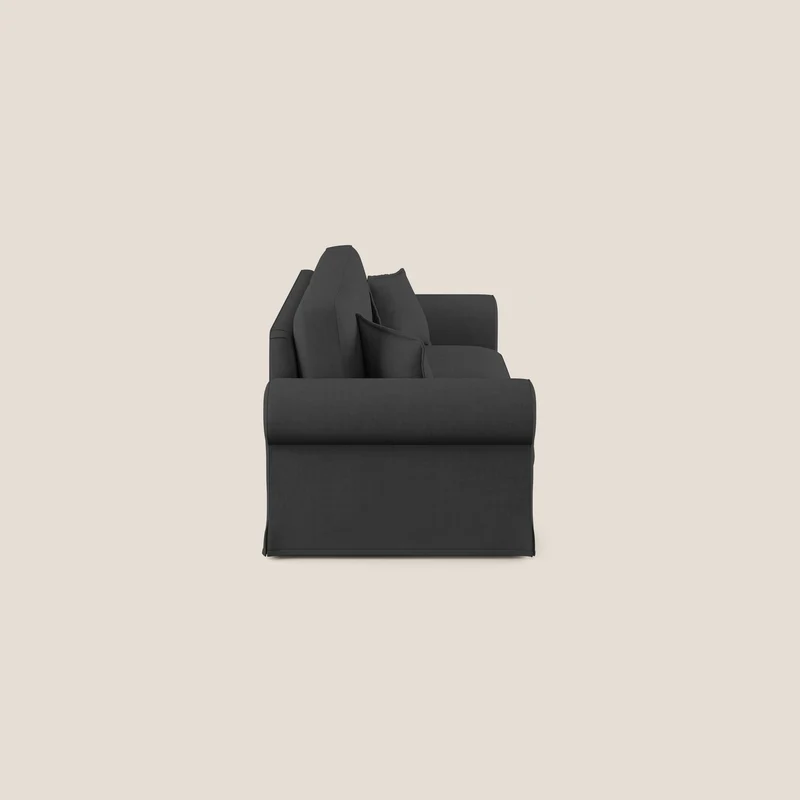 Lady canapé classique en plume d'oie réalisé avec un tissu imperméable T02 noir