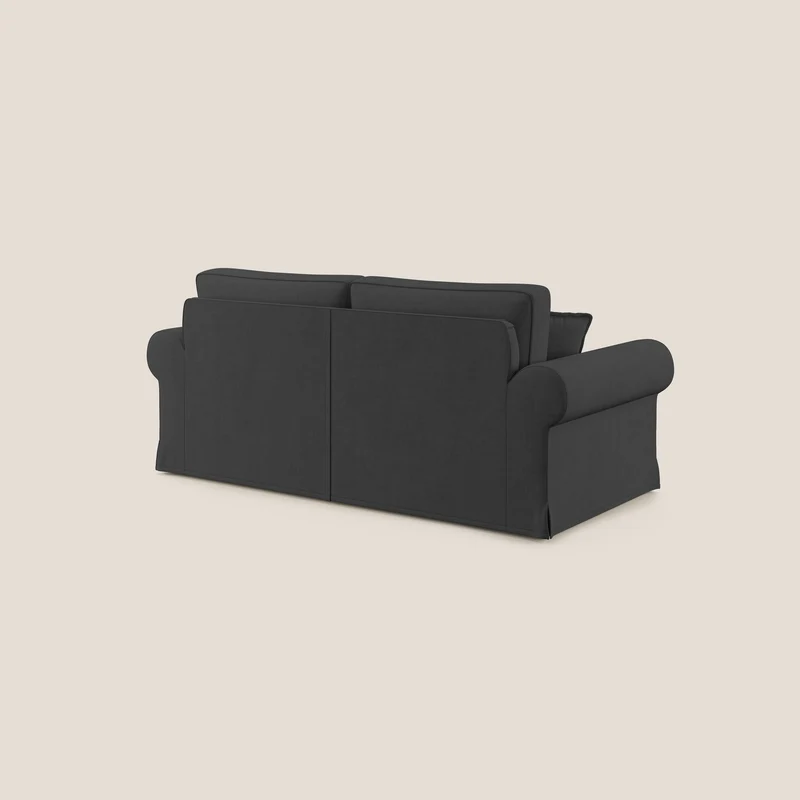 Lady canapé classique en plume d'oie réalisé avec un tissu imperméable T02 noir