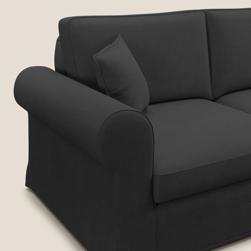 Lady canapé classique en plume d'oie réalisé avec un tissu imperméable T02 noir