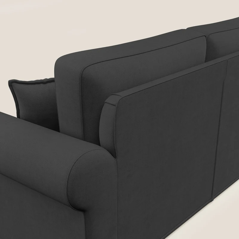 Lady canapé classique en plume d'oie réalisé avec un tissu imperméable T02 noir