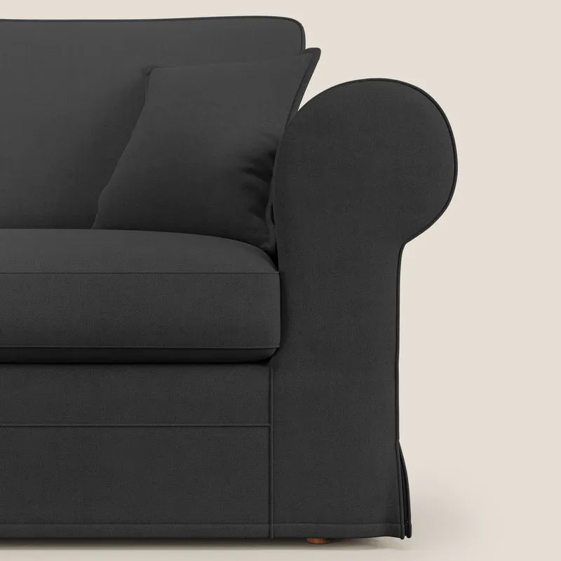 Lady canapé classique en plume d'oie réalisé avec un tissu imperméable T02 noir