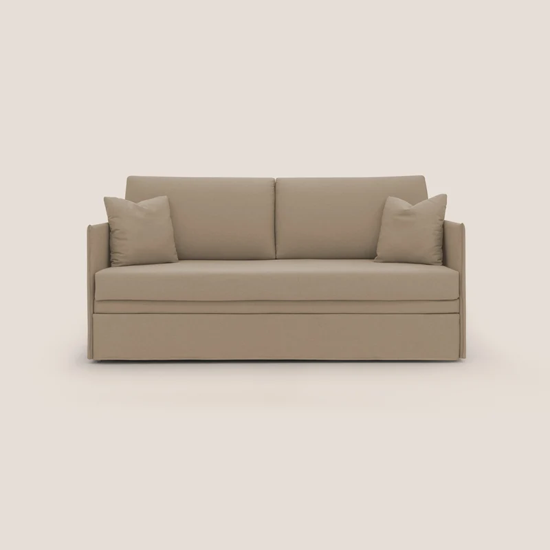 Tortona Canapé duplex avec lits jumeaux et tissu effet coton imperméable T13 beige