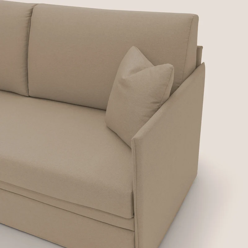 Tortona Canapé duplex avec lits jumeaux et tissu effet coton imperméable T13 beige