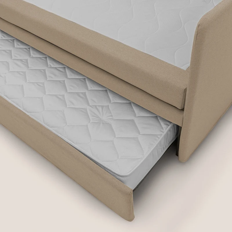 Tortona Canapé duplex avec lits jumeaux et tissu effet coton imperméable T13 beige