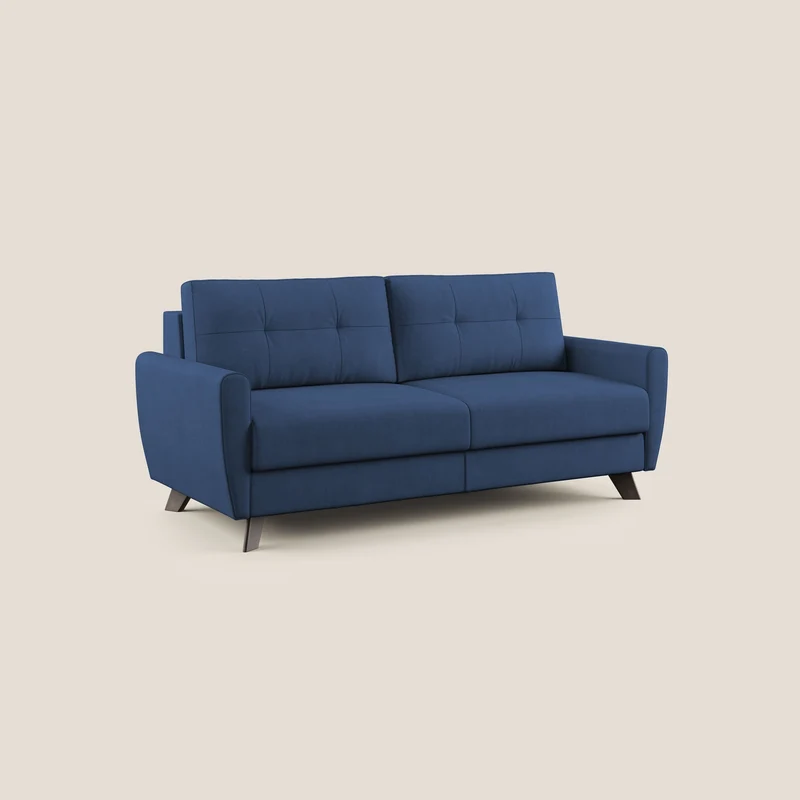 Callisto Canapé lit convertible en tissu doux imperméable T02 bleu