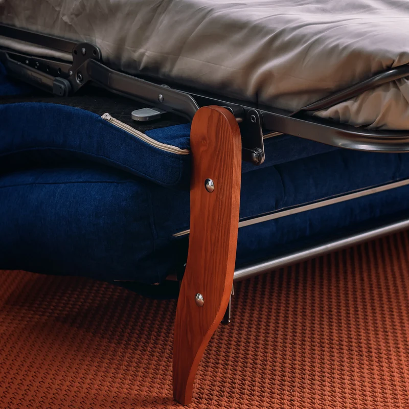 Callisto Canapé lit convertible en tissu doux imperméable T02 bleu