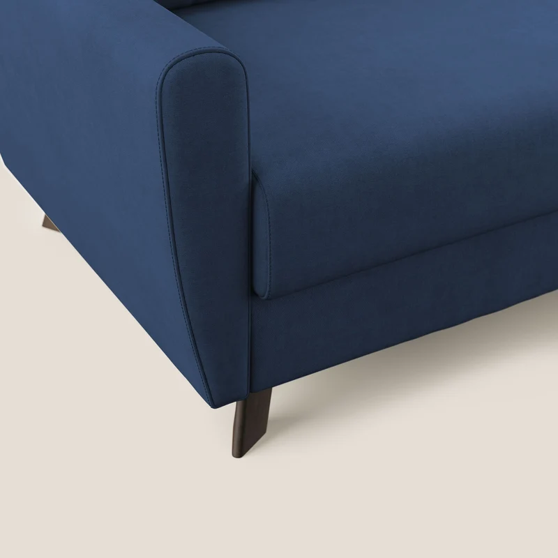 Callisto Canapé lit convertible en tissu doux imperméable T02 bleu