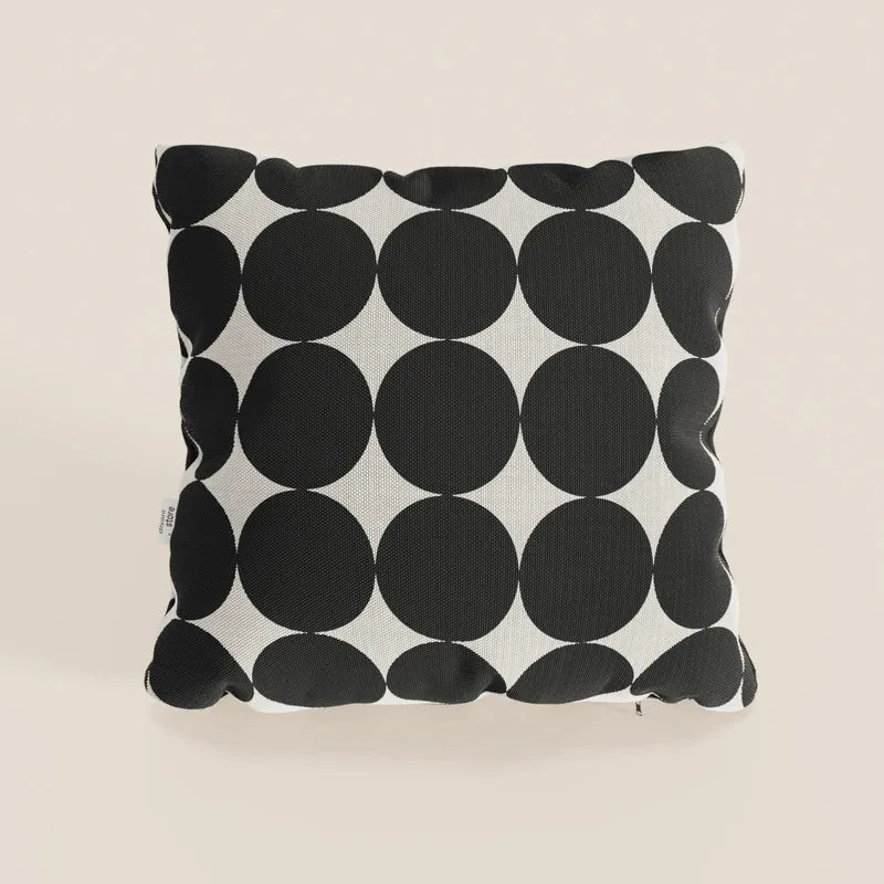 Dot coussins géométriques en tissu hydrofuge noir