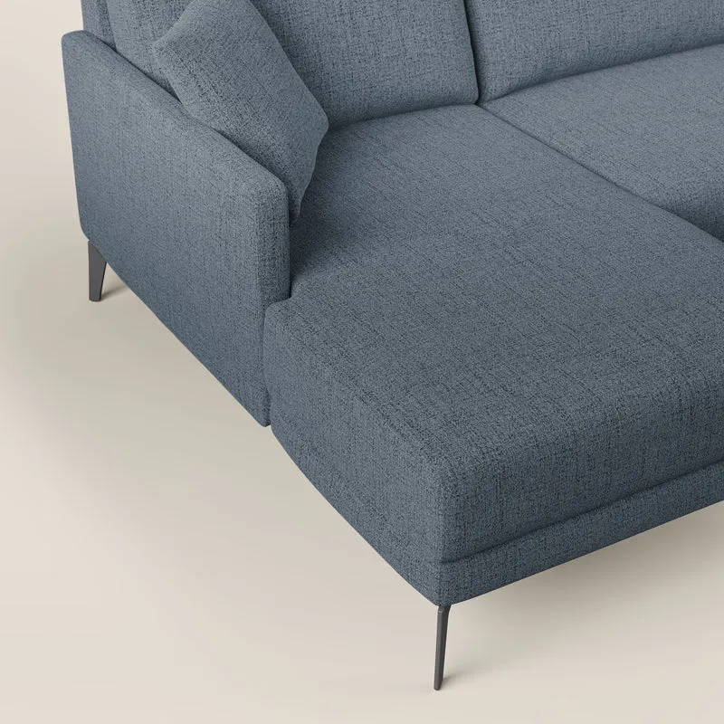 Saturno canapé panoramique moderne en tissu doux imperméable T03 bleu