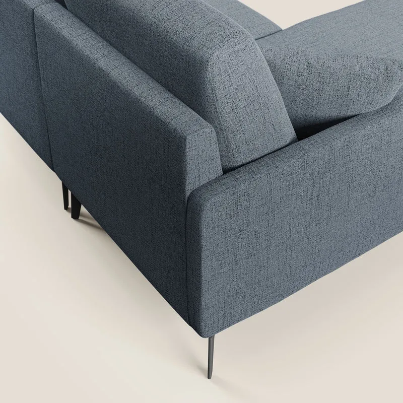 Saturno canapé panoramique moderne en tissu doux imperméable T03 bleu