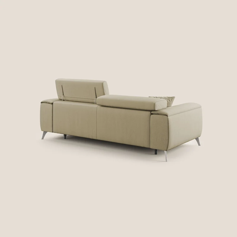 Fusion Canapé avec assises coulissantes en tissu doux antitache T05 chameau