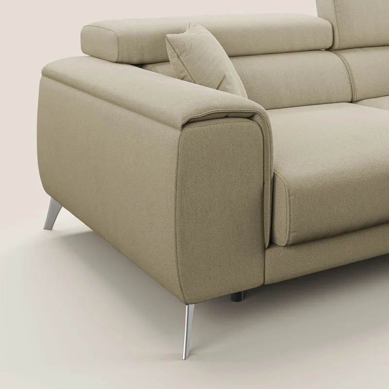 Fusion Canapé avec assises coulissantes en tissu doux antitache T05 chameau