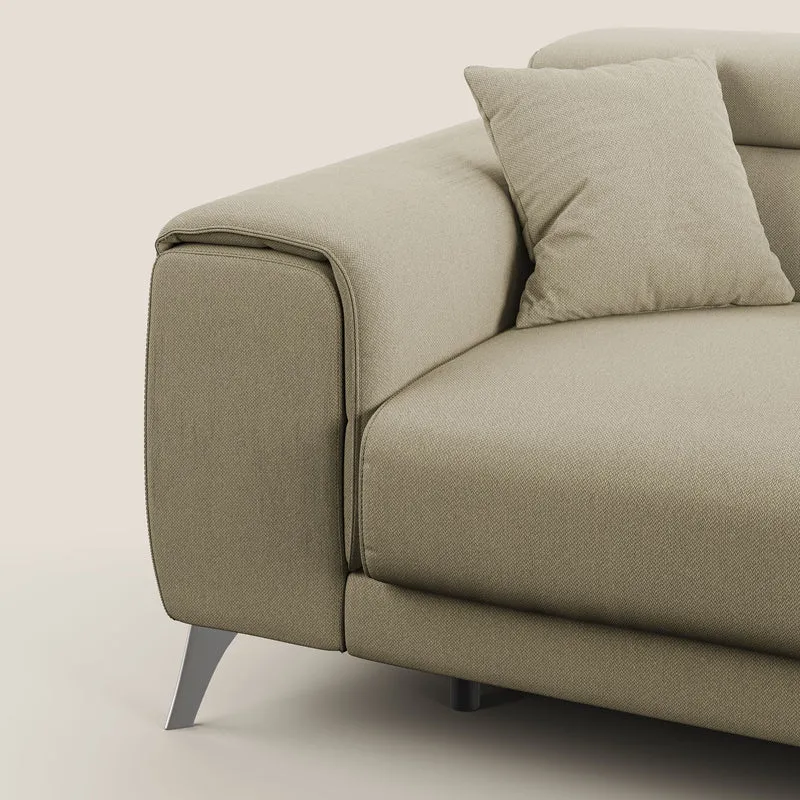 Fusion Canapé avec assises coulissantes en tissu doux antitache T05 chameau
