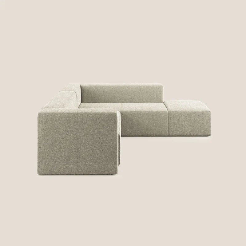 Nettuno canapé d'angle modulable en bouclette douce T07 beige