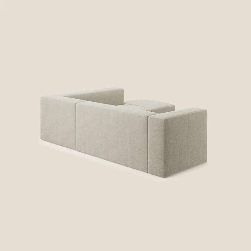 Nettuno canapé d'angle modulable en bouclette douce T07 beige
