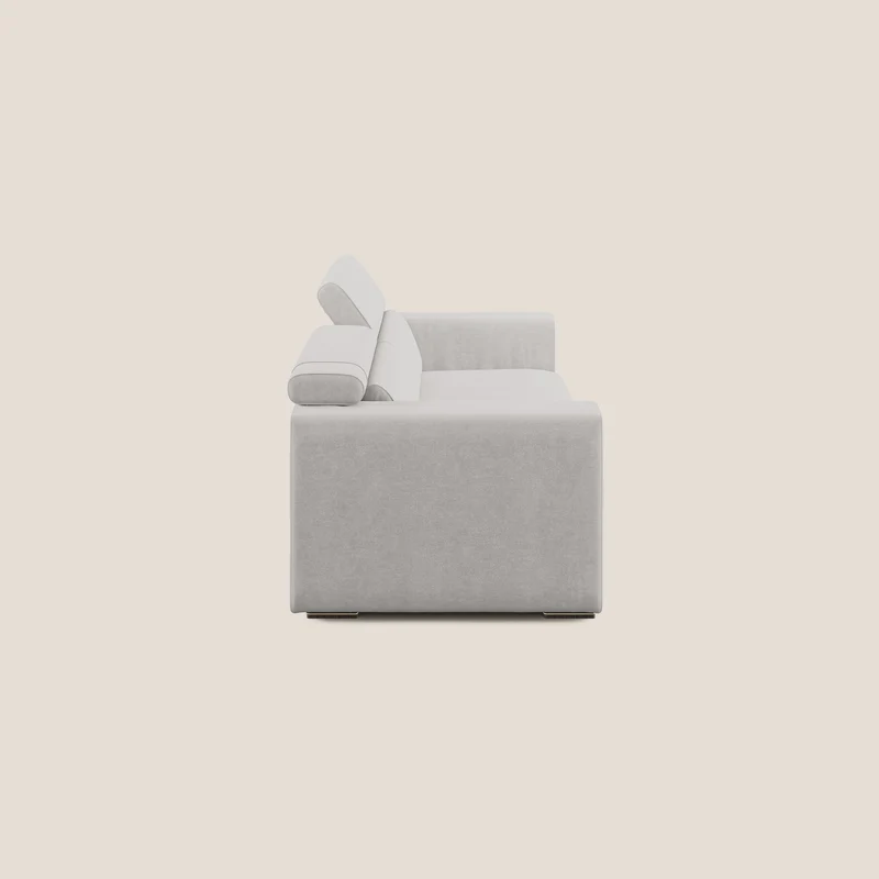 Vegas canapé avec têtières inclinables en microfibre imperméable T11 gris clair