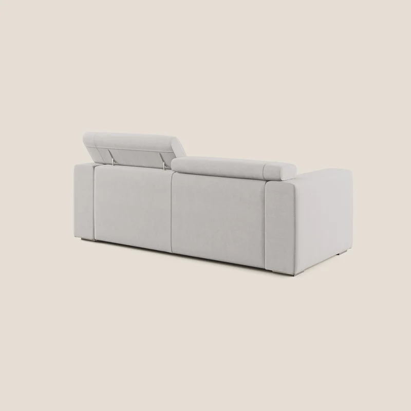 Vegas canapé avec têtières inclinables en microfibre imperméable T11 gris clair