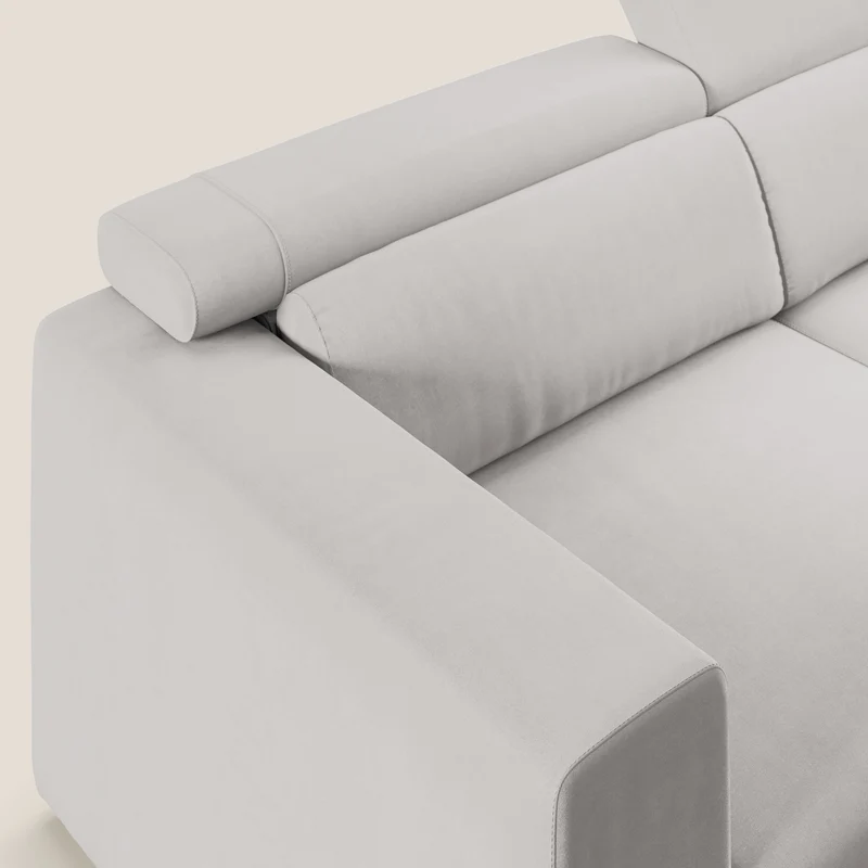 Vegas canapé avec têtières inclinables en microfibre imperméable T11 gris clair