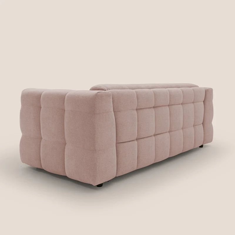 Tender Canapé convertible avec matelas H14 cm en bouclette imperméable T07 rose