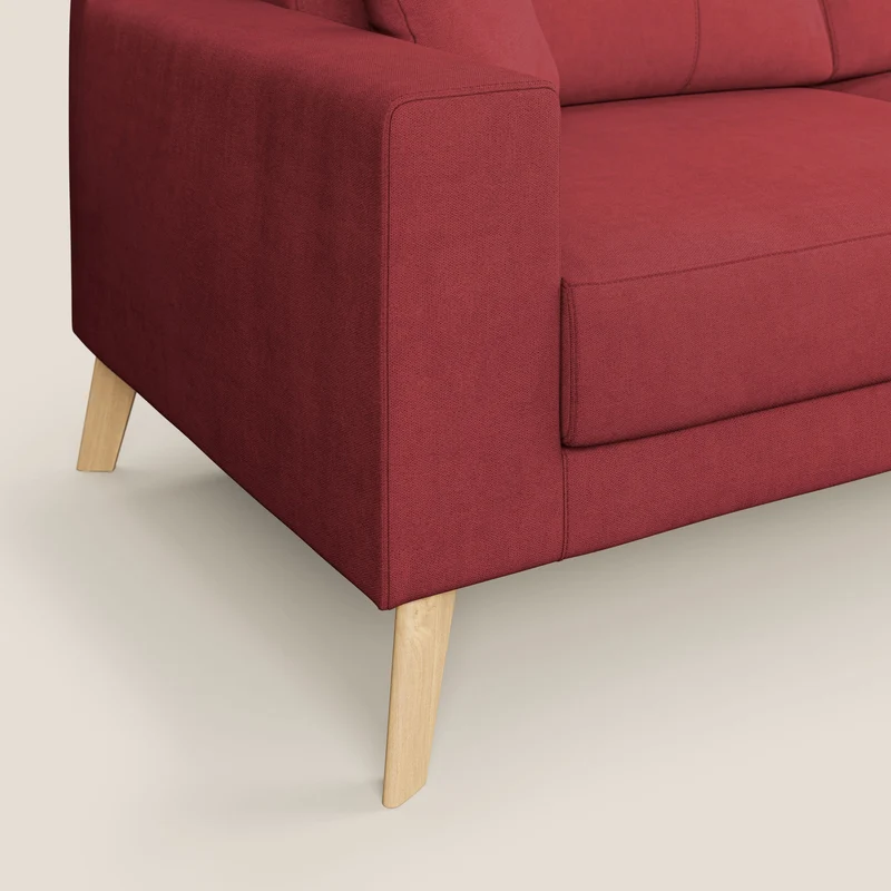 Danish canapé d'angle moderne reversible en tissu doux imperméable T02 rouge