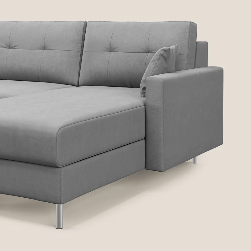Megan canapé d'angle convertible en microfibre détachable T11 gris
