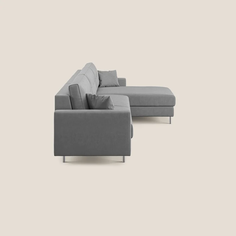Megan canapé d'angle convertible en microfibre détachable T11 gris