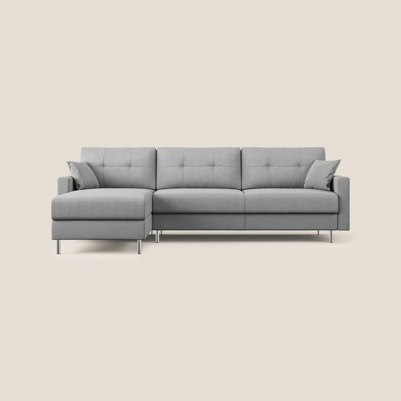 Megan canapé d'angle convertible en microfibre détachable T11 gris