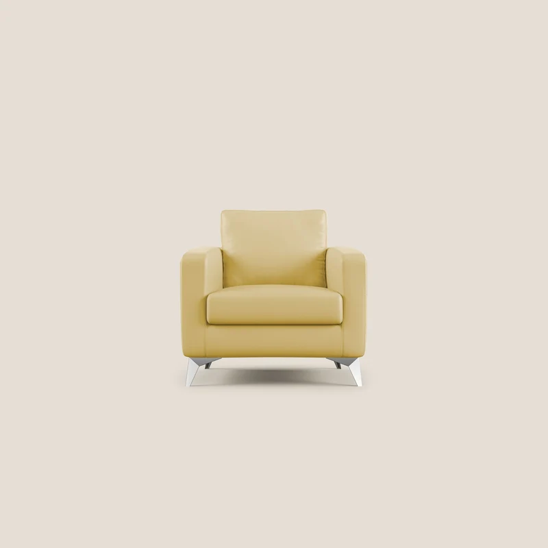 Orione fauteuil en simili cuir imperméable T04 jaune